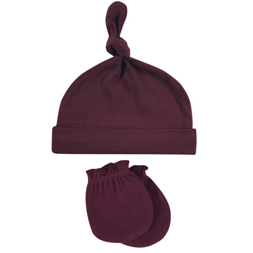 Hudson Baby Cotton Cap and Scratch Mitten Set, Vintage Little Man