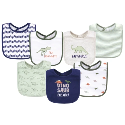 Hudson Baby Cotton Bibs, Dinosaur Explorer