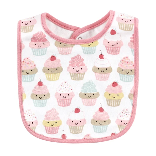 Hudson Baby Cotton Bibs, Sweetest Cupcake