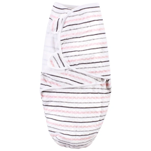 Hudson Baby Quilted Cotton Swaddle Wrap 3pk, Pink Safari