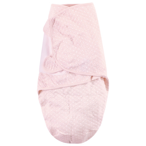Hudson Baby Quilted Cotton Swaddle Wrap 3pk, Pink Safari