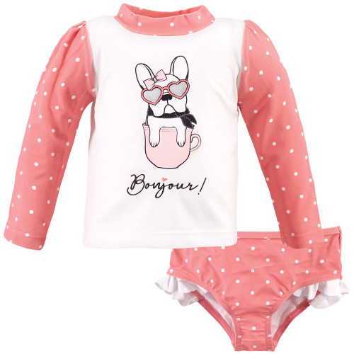 Hudson Baby Swim Rashguard Set, Bonjour