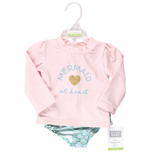 Hudson Baby Swim Rashguard Set, Mermaid At Heart