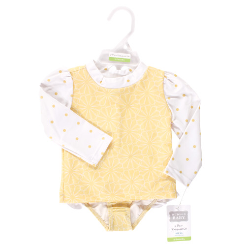 Hudson Baby Swim Rashguard Set, Yellow Daisy