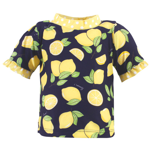 Hudson Baby Swim Rashguard Set, Navy Lemons