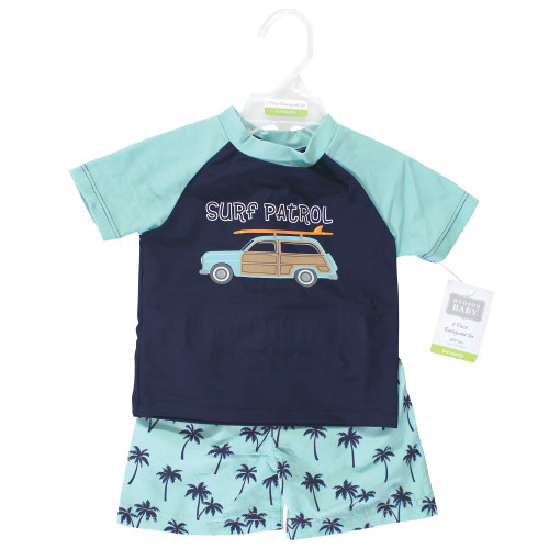 Hudson Baby Swim Rashguard Set, Surf Car