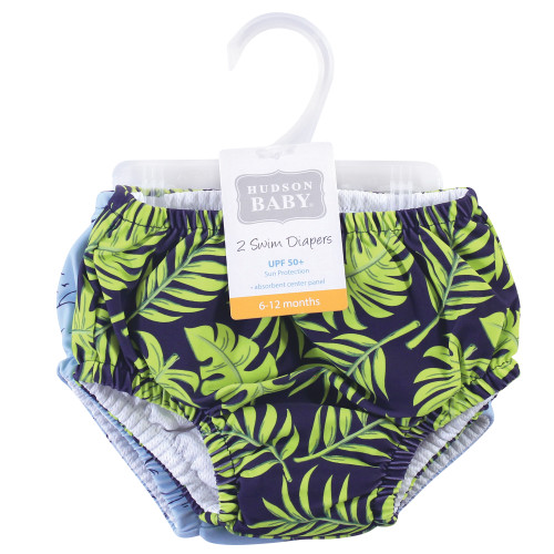 Hudson Baby Swim Diapers, Tropical Leaves