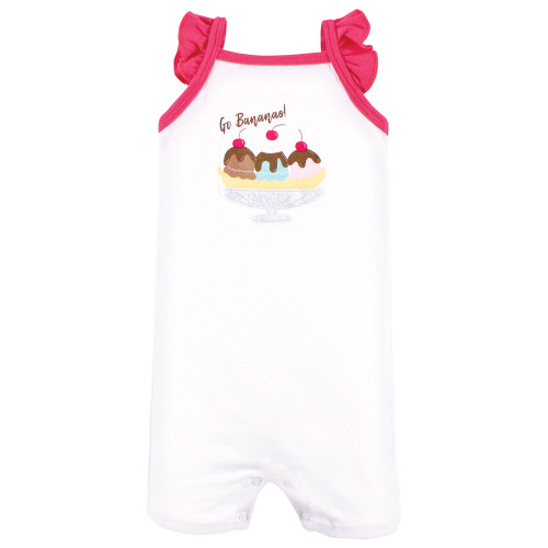 Hudson Baby Cotton Rompers, Banana Split