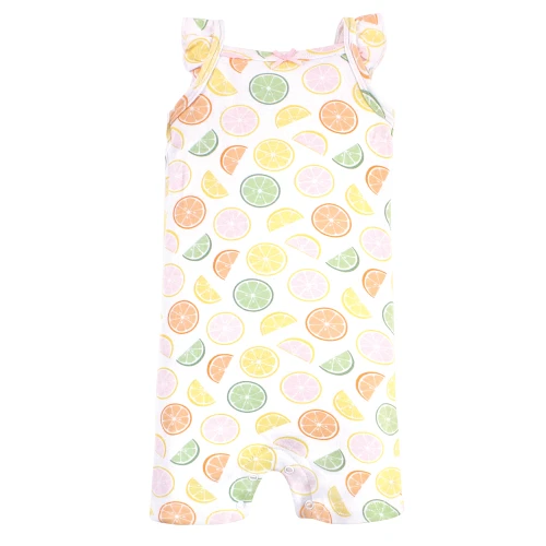 Hudson Baby Cotton Rompers, Citrus Orange