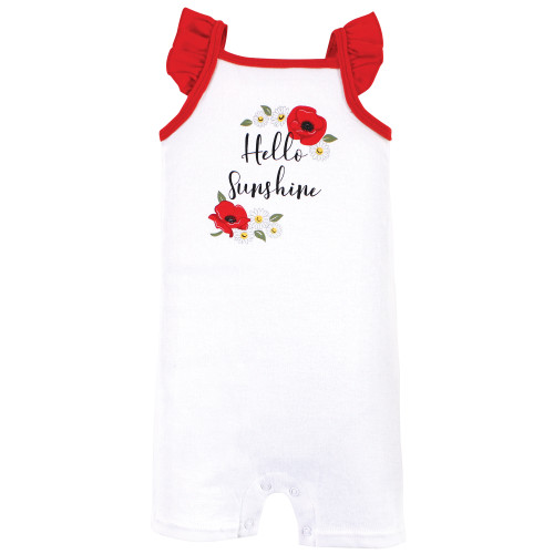 Hudson Baby Cotton Rompers, Poppy Daisy