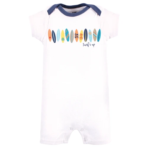 Hudson Baby Cotton Rompers, Surfer Dude
