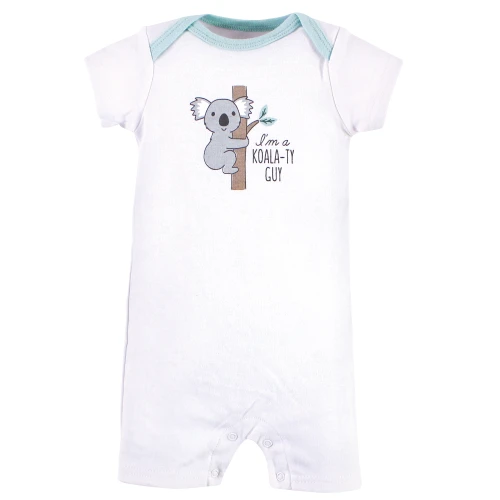 Hudson Baby Cotton Rompers, Zoo Animals