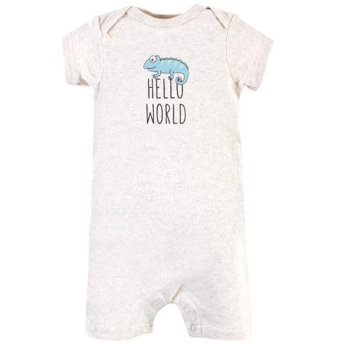 Hudson Baby Cotton Rompers, Zoo Animals