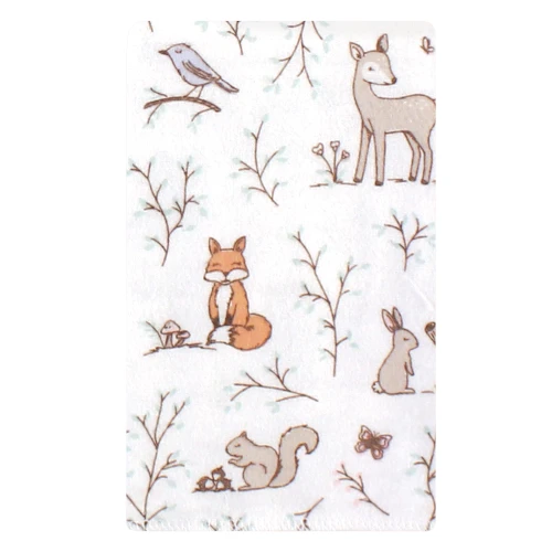 Hudson Baby Cotton Flannel Burp Cloths, Pink Enchanted Forest