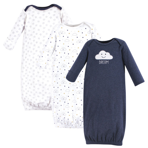 Hudson Baby Cotton Gowns, Navy Cloud