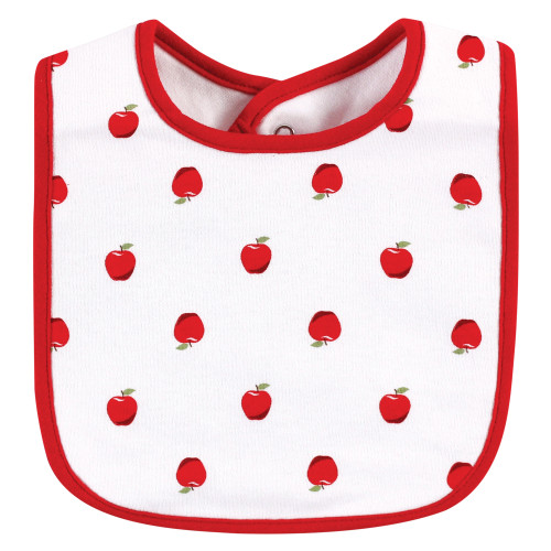 Hudson Baby Cotton Bib and Headband or Caps Set, Apple