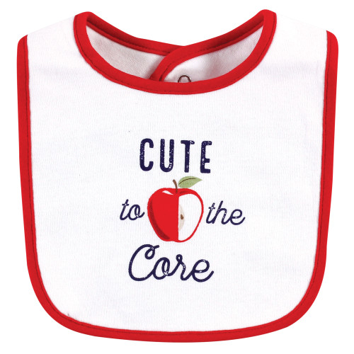 Hudson Baby Cotton Bib and Headband or Caps Set, Apple