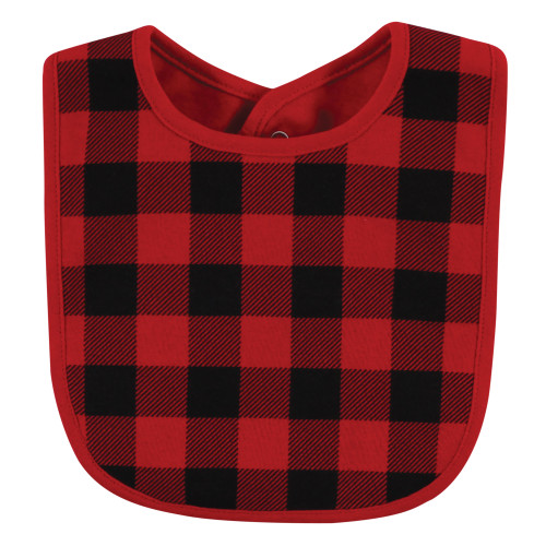 Hudson Baby Cotton Bib and Sock Set, Baby Bear Plaid