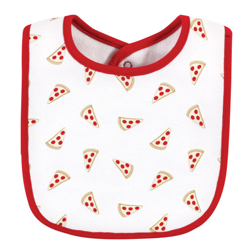 Hudson Baby Cotton Bib and Sock Set, Pizza
