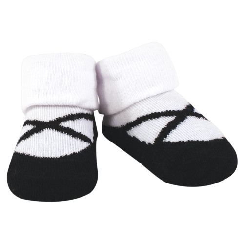 Hudson Baby Cotton Bib and Sock Set, Toile