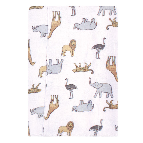 Hudson Baby Cotton Flannel Burp Cloths, Modern Neutral Safari