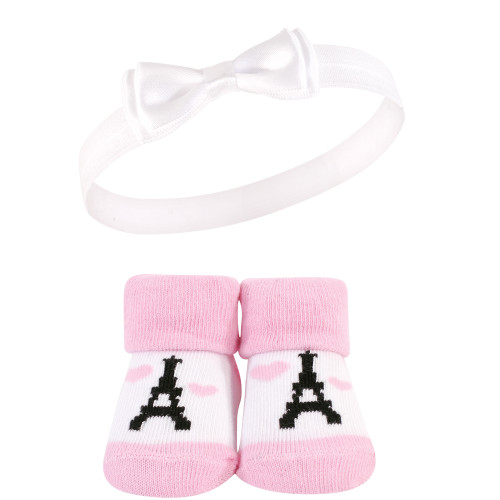 Hudson Baby Headband and Socks Giftset, Paris 10-Pack