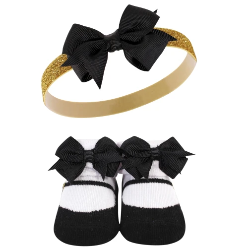 Hudson Baby Headband and Socks Giftset, Paris 10-Pack