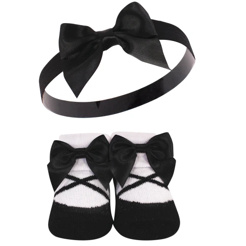 Hudson Baby Headband and Socks Giftset, Swan 10-Pack