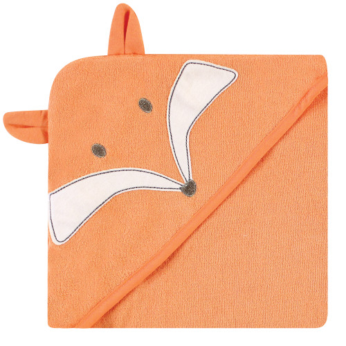 Hudson Baby Cotton Rich Hooded Towels, Fox