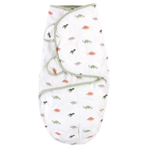 Hudson Baby Quilted Cotton Swaddle Wrap 3pk, Dinosaur