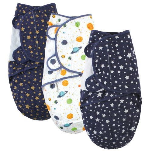 Hudson Baby Swaddle Wrap 3-Pack, Gray Unicorn, 0-3 Months