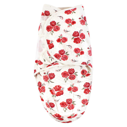 Hudson Baby Quilted Cotton Swaddle Wrap 3pk, Rose Leopard