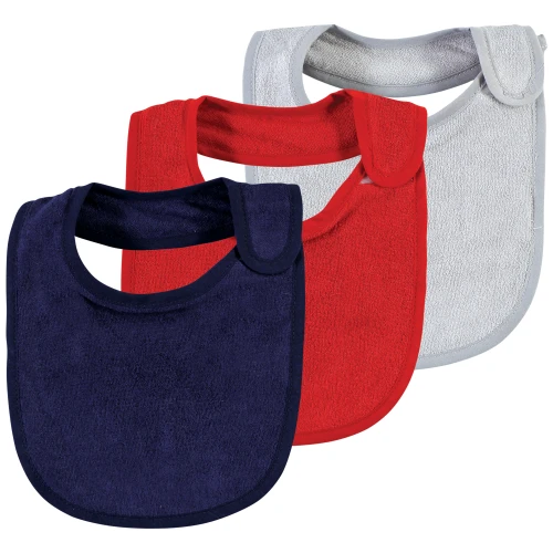 Hudson Baby Rayon from Bamboo Bib, Burp Cloth and Washcloth 10Pk, Red Blue