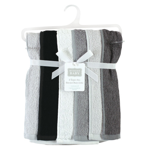 Hudson Baby Rayon from Bamboo Burpcloth 6pk, Black White