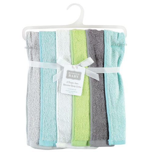 Hudson Baby Rayon from Bamboo Burpcloth 6pk, Gray Mint Lime