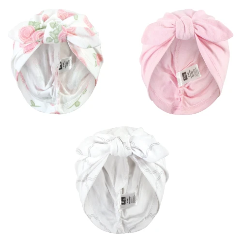 Hudson Baby Turban Cotton Headwraps, Rose