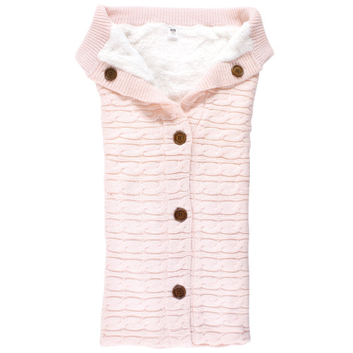 Hudson Baby Sherpa Knitted Baby Lounge Stroller Wrap Sack, Blushing Bride