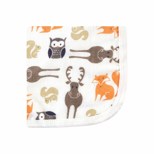 Hudson Baby Cotton Muslin Washcloths, Forest