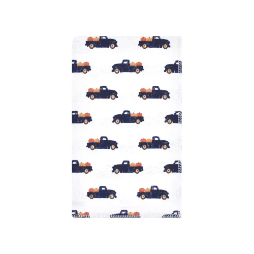 Hudson Baby Cotton Flannel Burp Cloths, Pumpkin Truck