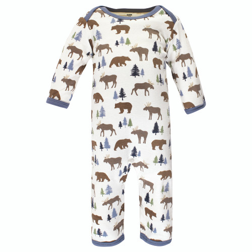 Hudson Baby Cotton Coveralls, Moose Bear