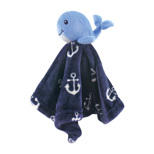 Hudson Baby Flannel Plush Sleep and Play and Security Toy, Whale Anchor