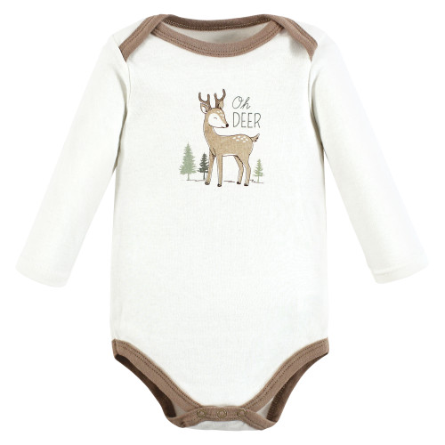 Hudson Baby Cotton Long-Sleeve Bodysuits, Forest Deer 5-Pack