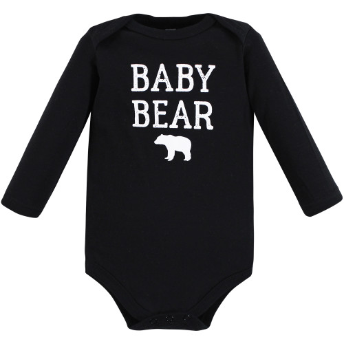 Hudson Baby Cotton Long-Sleeve Bodysuits, Buffalo Plaid Bear 3-Pack