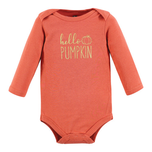 Hudson Baby Cotton Long-Sleeve Bodysuits, Cutest Pumpkin 3-Pack