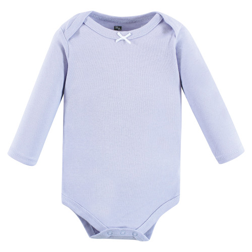 Hudson Baby Cotton Long-Sleeve Bodysuits, Blue Toile 3-Pack