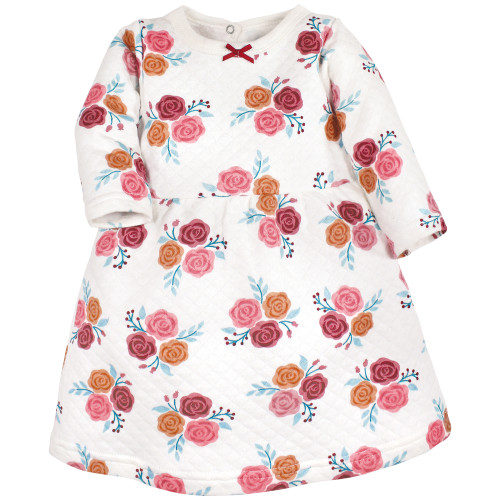 Hudson Baby Quilted Cotton Dress and Leggings, Autumn Rose