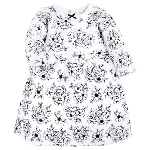 Hudson Baby Quilted Cotton Dress and Leggings, Silver Snowflakes - Hudson  Childrenswear