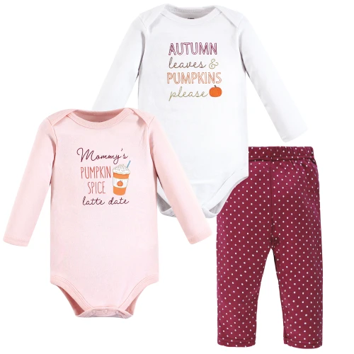 Hudson Baby Cotton Bodysuit and Pant Set, Pumpkin Spice Date