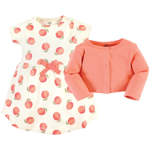 Touched by Nature Organic Cotton Dress and Cardigan, Peach