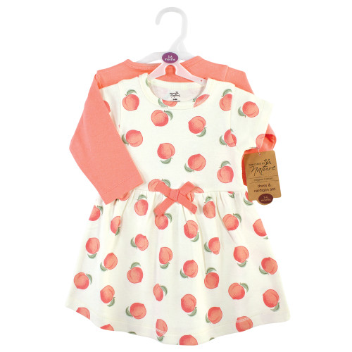 Touched by Nature Organic Cotton Dress and Cardigan, Peach